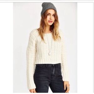 J.O.A. of Los Angeles cropped knit blend Sweater large